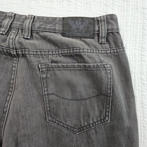 Victorious Premium Collection Jeans Men's W38 L26 Grey Straight Leg Regular Fit - Picture 4 of 15